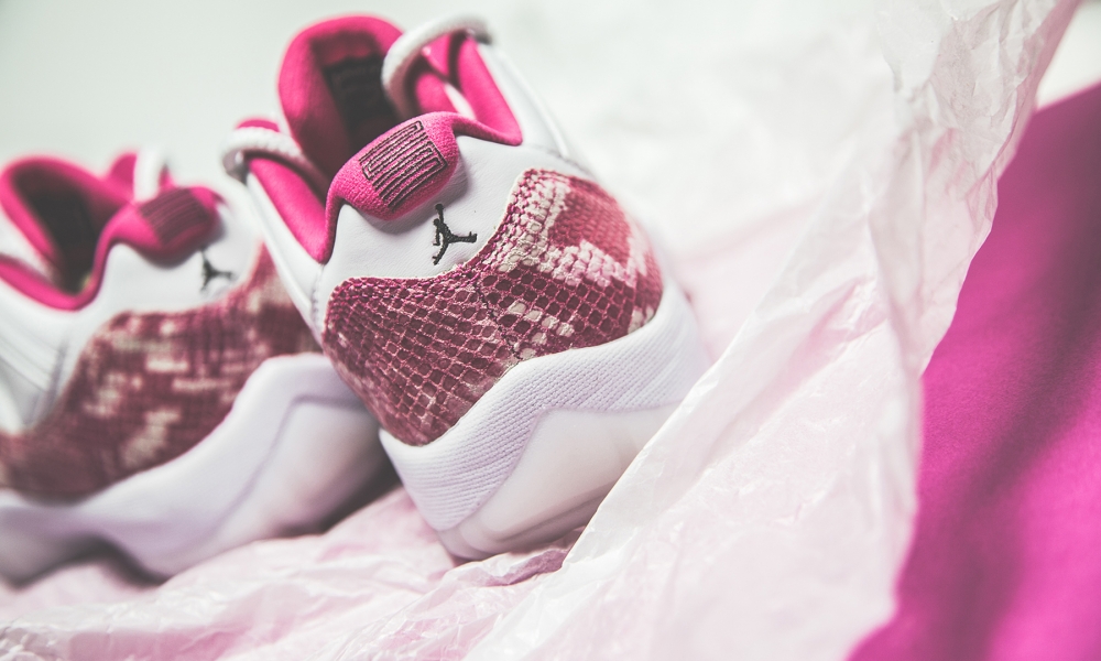 Jordan 11 pink snakeskin low hotsell